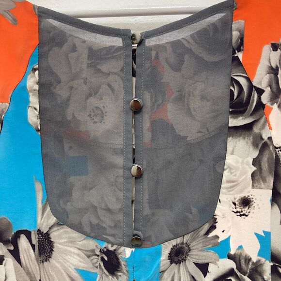 Yoana Baraschi Anthropologie Floral Colorblock Midi Dress S - Picture 6 of 16